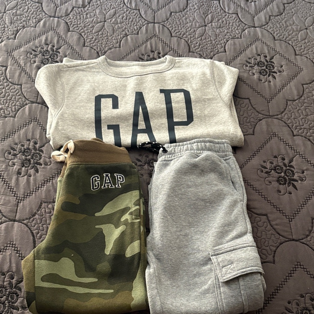 GAP Kids Camouflage and Gray Joggers